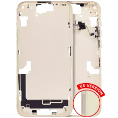 Mid-Frame Housing  W/ Small Parts For iPhone 15 Plus (US Version) (Aftermarket Plus) (Yellow)