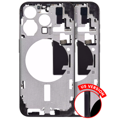 Mid-Frame Housing  W/ Small Parts For iPhone 15 Pro (US Version) (Aftermarket Plus) (Black Titanium)