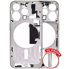 Mid-Frame Housing  W/ Small Parts For iPhone 15 Pro (US Version) (Aftermarket Plus) (White Titanium)