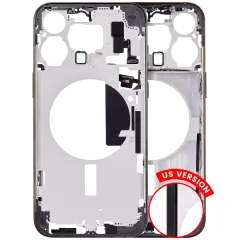 Mid-Frame Housing  W/ Small Parts For iPhone 15 Pro Max (US Version) (Aftermarket Plus) (Black Titanium)
