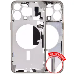 Mid-Frame Housing  W/ Small Parts For iPhone 15 Pro Max (US Version) (Aftermarket Plus) (Natural Titanium)