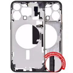 Mid-Frame Housing  W/ Small Parts For iPhone 15 Pro Max (EU / Global Version) (Aftermarket Plus) (Black Titanium)