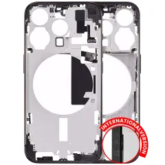 Mid-Frame Housing  W/ Small Parts For iPhone 15 Pro (EU / Global Version) (Aftermarket Plus) (Black Titanium)
