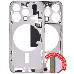 Mid-Frame Housing  W/ Small Parts For iPhone 15 Pro (EU / Global Version) (Aftermarket Plus) (Natural Titanium)