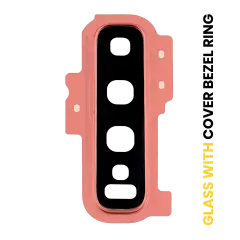 Back Camera Lens With Cover Bezel Ring For Samsung Galaxy S10 Plus (Pink)