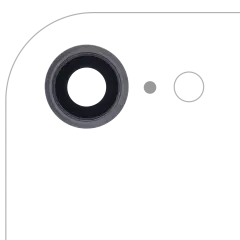 Back Camera Lens With Bracket & Bezel For iPhone 8 / SE (2020) / SE (2022) (Space Gray) (10 Pack) (Real Sapphire l Premium)