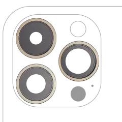 Back Camera Lens With Bracket & Bezel For iPhone 14 Pro / 14 Pro Max (Gold) (3 Piece Set) (Aftermarket Plus)