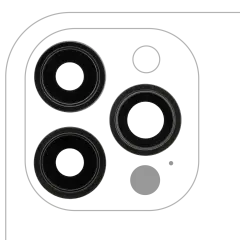 Back Camera Lens With Bracket & Bezel For iPhone 12 Pro Max (3 Piece Set) (Aftermarket Plus) (Graphite)
