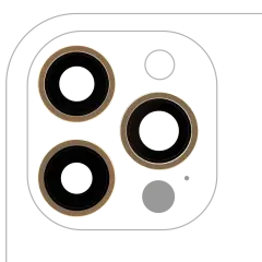 Back Camera Lens With Bracket & Bezel For iPhone 12 Pro Max (3 Piece Set) (Aftermarket Plus) (Gold)