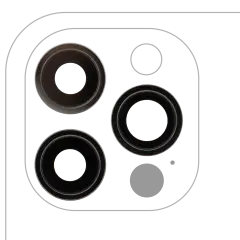 Back Camera Lens With Bracket &amp; Bezel For iPhone 12 Pro (3 Piece Set) (Real Sapphire / Premium) (Graphite)