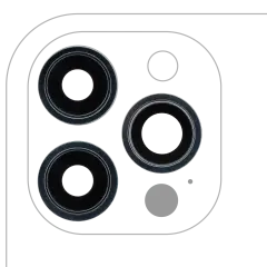 Back Camera Lens With Bracket & Bezel For iPhone 12 Pro Max (3 Piece Set) (Real Sapphire / Premium) (Pacific Blue)