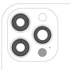 Back Camera Lens With Bracket & Bezel For iPhone 12 Pro Max (3 Piece Set) (Real Sapphire / Premium) (Silver)
