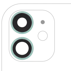 Back Camera Lens With Bracket  & Bezel For iPhone  11 ( 2 Piece) (Aftermarket Plus) (Green)