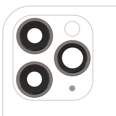 Back Camera Lens With Bracket & Bezel For iPhone 11 Pro / Pro Max (3 Piece Set) (Aftermarket Plus) (Black)