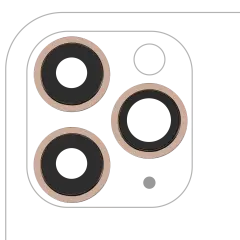 Back Camera Lens With Bracket & Bezel For iPhone 11 Pro / Pro Max (3 Piece Set)  (Aftermarket Plus) (Gold)