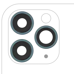 Back Camera Lens With Bracket & Bezel For iPhone 11 Pro / Pro Max (3 Piece Set) (Aftermarket Plus) (Green)
