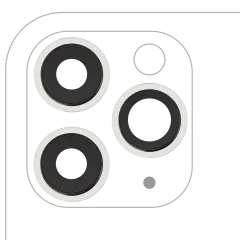 Back Camera Lens With Bracket & Bezel For iPhone 11 Pro / Pro Max (3 Piece Set) (Aftermarket Plus) (White)