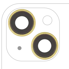 Back Camera Lens With Bracket & Bezel For iPhone 14 / 14 Plus (2 Piece Set) (Premium) (Yellow)