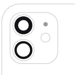 Back Camera Lens (Glass Only) With Adhesive For iPhone 12 / 12 Mini (2 Piece Set) (10 Pack) (Premium) (Real Sapphire)