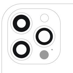 Back Camera Lens (Glass Only) With Adhesive For iPhone 12 Pro Max (3 Piece Set) (10 Pack) (Premium) (Real Sapphire)