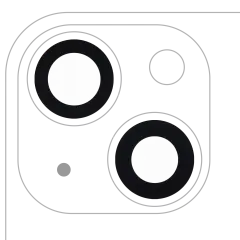 Back Camera Lens (Glass Only) With Adhesive For iPhone 13 / 13 Mini (2 Piece Set) (10 Pack) (Premium) (Real Sapphire)