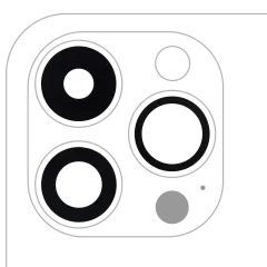 Back Camera Lens (Glass Only) With Adhesive For iPhone 14 Pro / 14 Pro Max (3 Piece Set) (10 Pack) (Premium) (Real Sapphire)