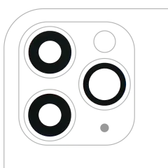 Back Camera Lens (Glass Only) With Adhesive For iPhone 11 Pro / Pro Max (3 Piece Set) (10 Pack) (Real Sapphire / Premium)