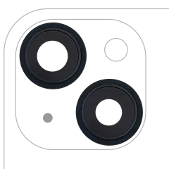 Back Camera Lens With Bracket  & Bezel For iPhone 13 / 13 Mini  ( 2 Piece) (Real Sapphire / Premium) (Midnight)