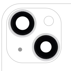 Back Camera Lens With Bracket  & Bezel For iPhone 13 / 13 Mini  ( 2 Piece) (Real Sapphire / Premium) (Starlight)