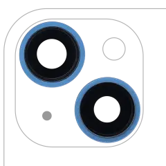 Back Camera Lens With Bracket  & Bezel For iPhone 13 / 13 Mini  ( 2 Piece) (Real Sapphire / Premium) (Blue)