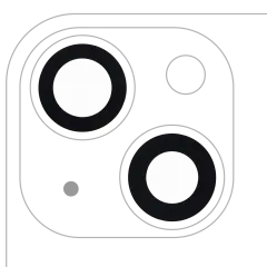 Back Camera Lens (Glass Only) With Adhesive For iPhone 13 / 13 Mini (2 Piece Set) (Premium) (Real Sapphire)