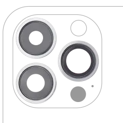 Back Camera Lens With Bracket & Bezel For iPhone 13 Pro / 13 Pro Max (Aftermarket Plus) (Silver)