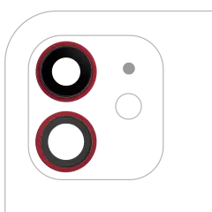 Back Camera Lens With Bracket & Bezel For iPhone 12 / 12 Mini (Aftermarket Plus) (Red) (10 Pack)