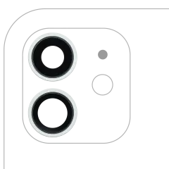 Back Camera Lens With Bracket & Bezel For iPhone 12 / 12 Mini (Aftermarket Plus) (Green) (10 Pack)