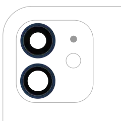 Back Camera Lens With Bracket & Bezel For iPhone 12 / 12 Mini (Aftermarket Plus) (Blue) (10 Pack)