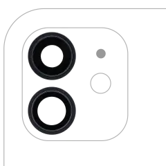 Back Camera Lens With Bracket & Bezel For iPhone 12 / 12 Mini (Aftermarket Plus) (Black) (10 Pack)
