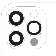 Back Camera Lens With Bracket & Bezel For iPhone 12 Pro (3 Piece Set) (Aftermarket Plus) (Silver)