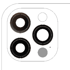 Back Camera Lens With Bracket & Bezel For iPhone 12 Pro (3 Piece Set) (Aftermarket Plus) (Graphite)