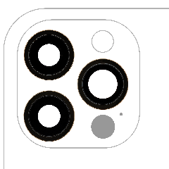 Back Camera Lens With Bracket & Bezel For iPhone 12 Pro (3 Piece Set) (Aftermarket Plus) (Gold)