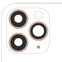 Back Camera Lens With Bracket & Bezel For iPhone 11 Pro / Pro Max (3 Piece Set) (Real Sapphire / Premium ) (Gold)
