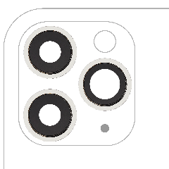 Back Camera Lens With Bracket & Bezel For iPhone 11 Pro / Pro Max (3 Piece Set) (Real Sapphire / Premium) (White)