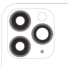 Back Camera Lens With Bracket & Bezel For iPhone 11 Pro / Pro Max (3 Piece Set) (Real Sapphire / Premium) (Black)