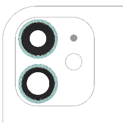 Back Camera Lens With Bracket  & Bezel For iPhone  11 ( 2 Piece) (Real Sapphire / Premium) (Green)