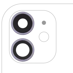 Back Camera Lens With Bracket  & Bezel For iPhone  11 ( 2 Piece) (Real Sapphire / Premium) (Purple)