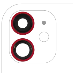 Back Camera Lens With Bracket  & Bezel For iPhone  11 ( 2 Piece) (Real Sapphire / Premium) (Red)