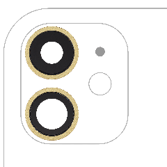 Back Camera Lens With Bracket  & Bezel For iPhone  11 ( 2 Piece) (Real Sapphire / Premium) (Yellow)