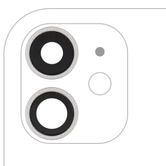 Back Camera Lens With Bracket  & Bezel For iPhone  11 ( 2 Piece) (Real Sapphire / Premium) (White)