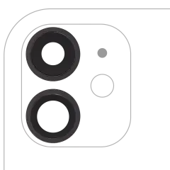 Back Camera Lens With Bracket  & Bezel For iPhone  11 ( 2 Piece) (Real Sapphire / Premium) (Black)