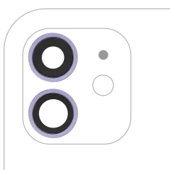 Back Camera Lens With Bracket & Bezel For iPhone 12 / 12 Mini (Purple) (Real Sapphire / Premium)