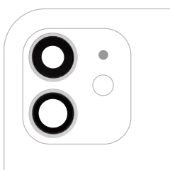 Back Camera Lens With Bracket & Bezel For iPhone 12 / 12 Mini (White) (Real Sapphire / Premium)